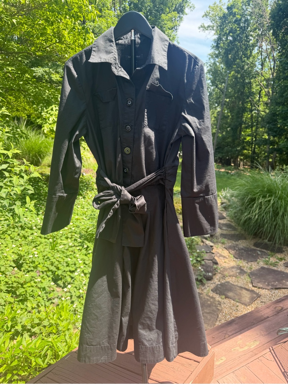 Banana Republic Black Shirt Dress with Tie Belt- Size 10
